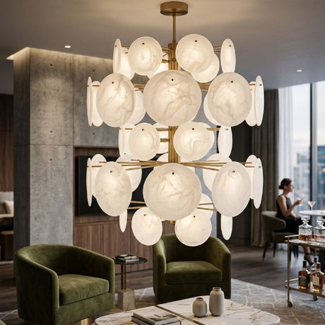   Modern European furniture - White Glass Plates Chandelier - www.oroa.com | Oroa.com