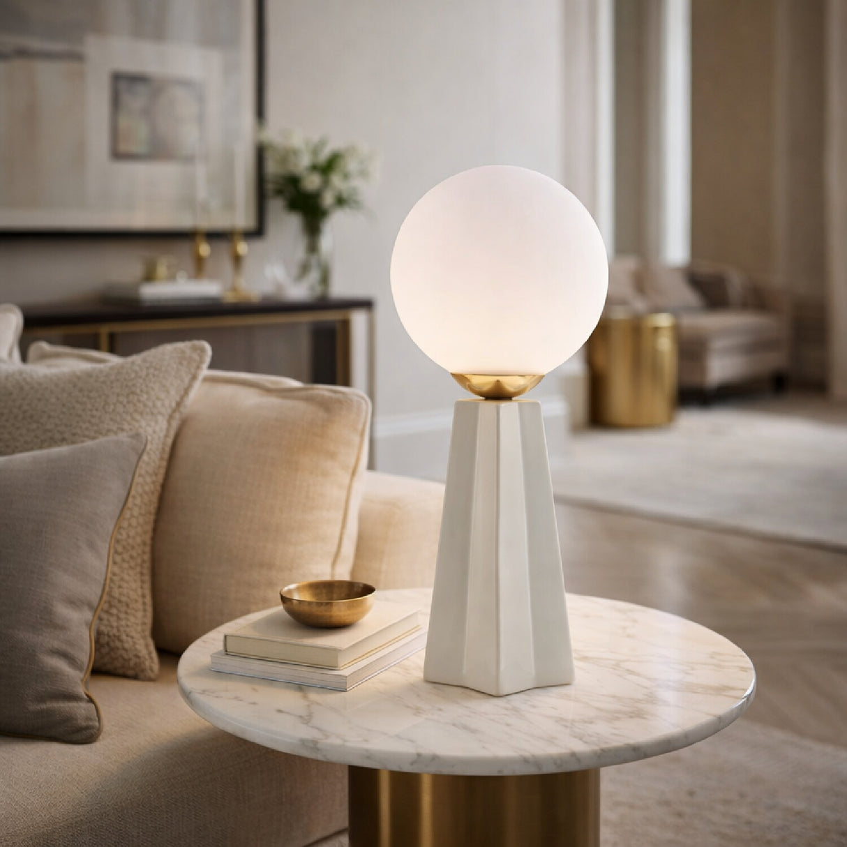   Modern European furniture - White Glass Globe Table Lamp - www.oroa.com | Oroa.com