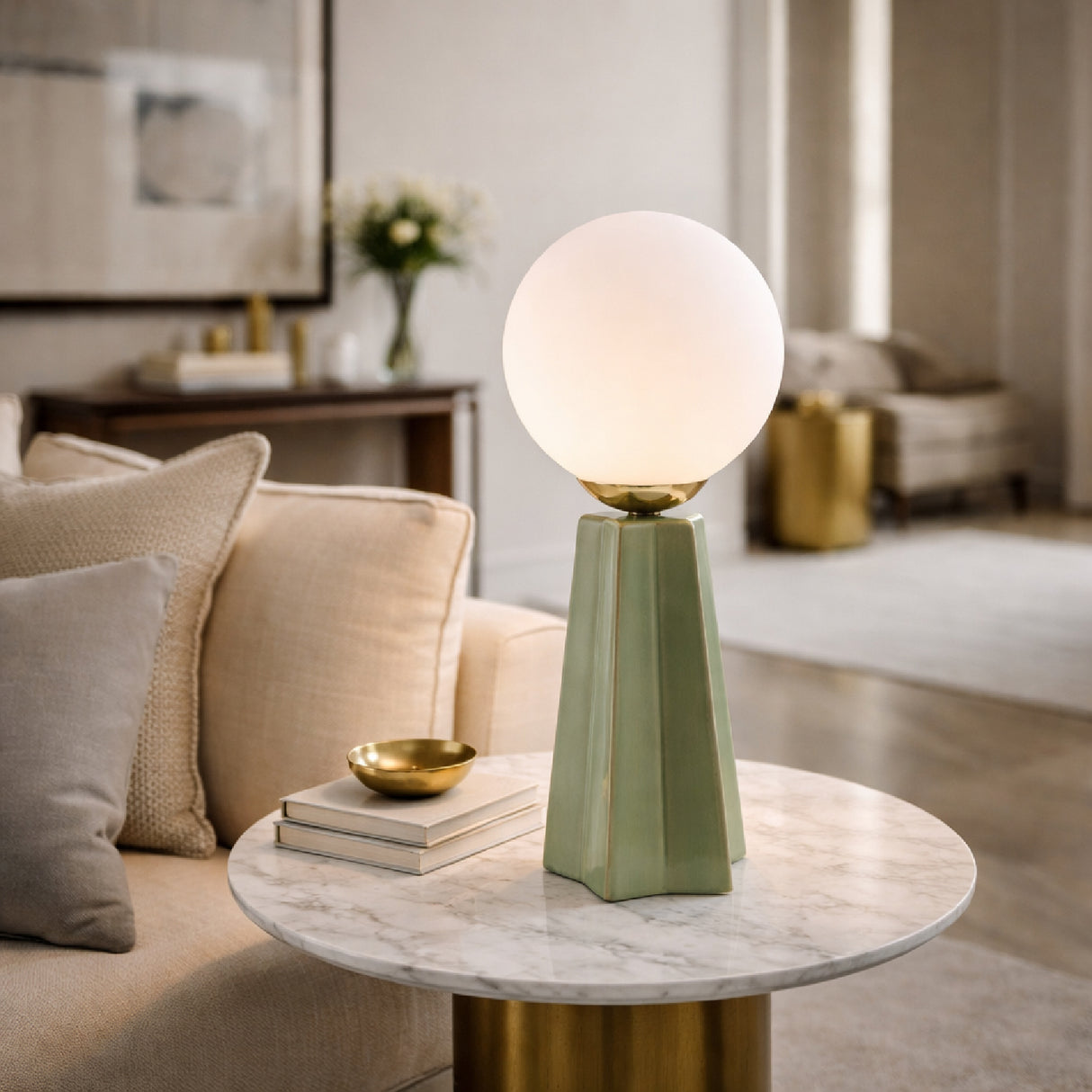   Modern European furniture - White Glass Globe Table Lamp - www.oroa.com | Oroa.com