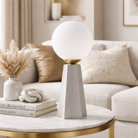   Modern European furniture - White Glass Globe Table Lamp - www.oroa.com | Oroa.com