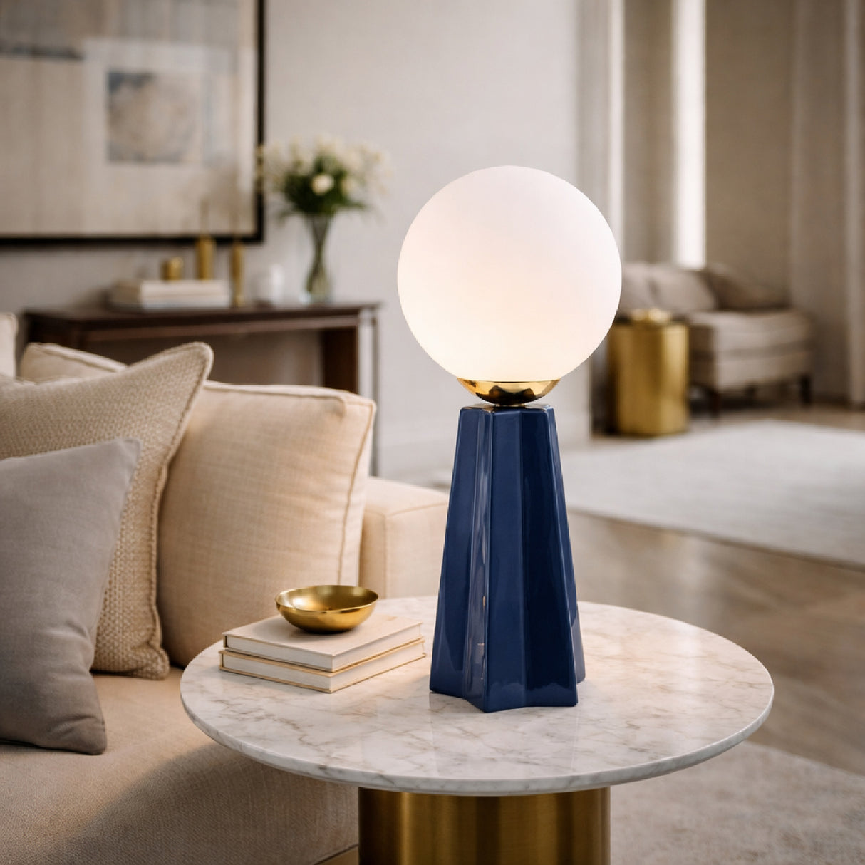   Modern European furniture - White Glass Globe Table Lamp - www.oroa.com | Oroa.com