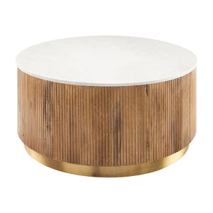   Modern furniture - Reeded Wood Marble Coffee Table - www.oroa.com | Oroa.com