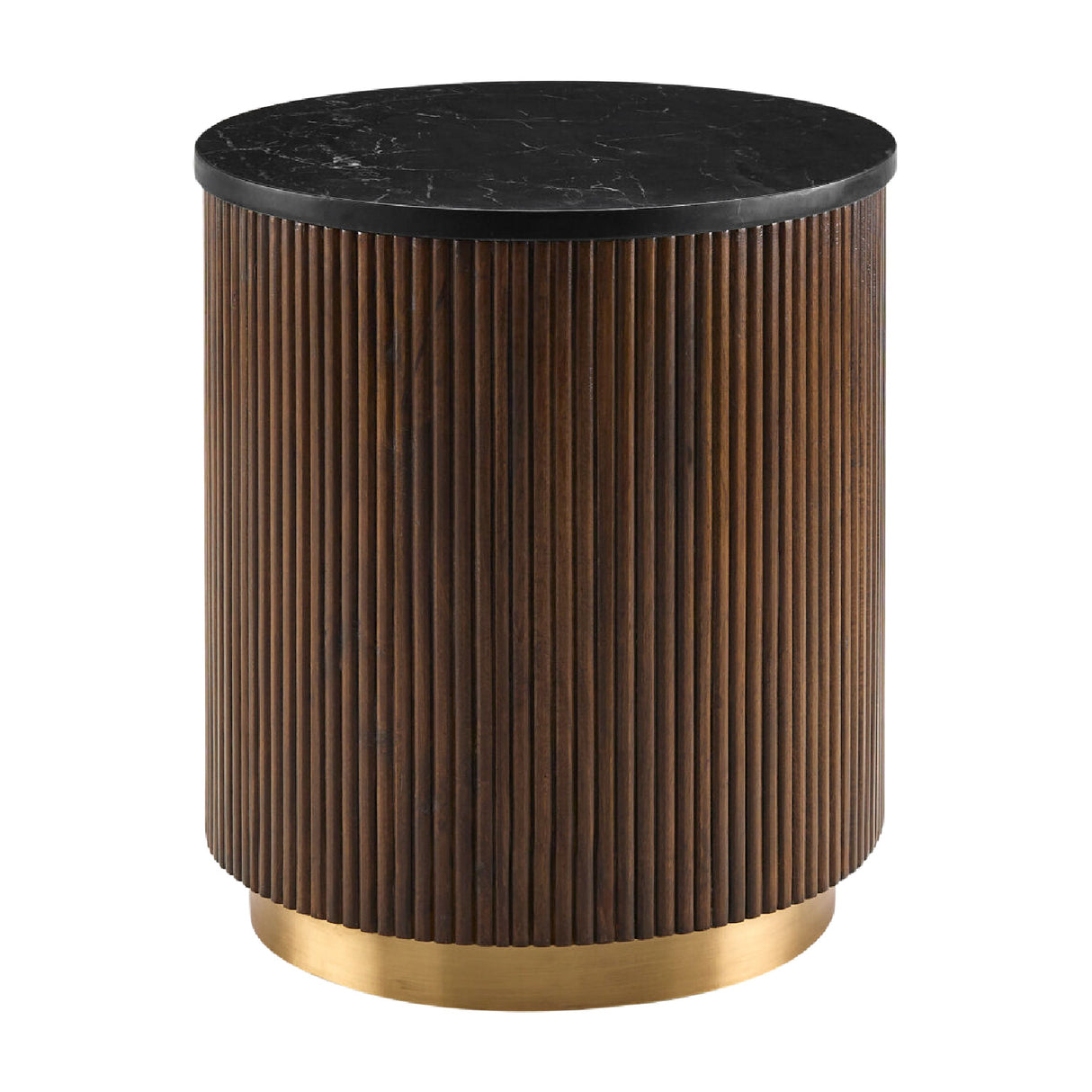   Modern European furniture - Reeded Wood Marble End Table - www.oroa.com | Oroa.com