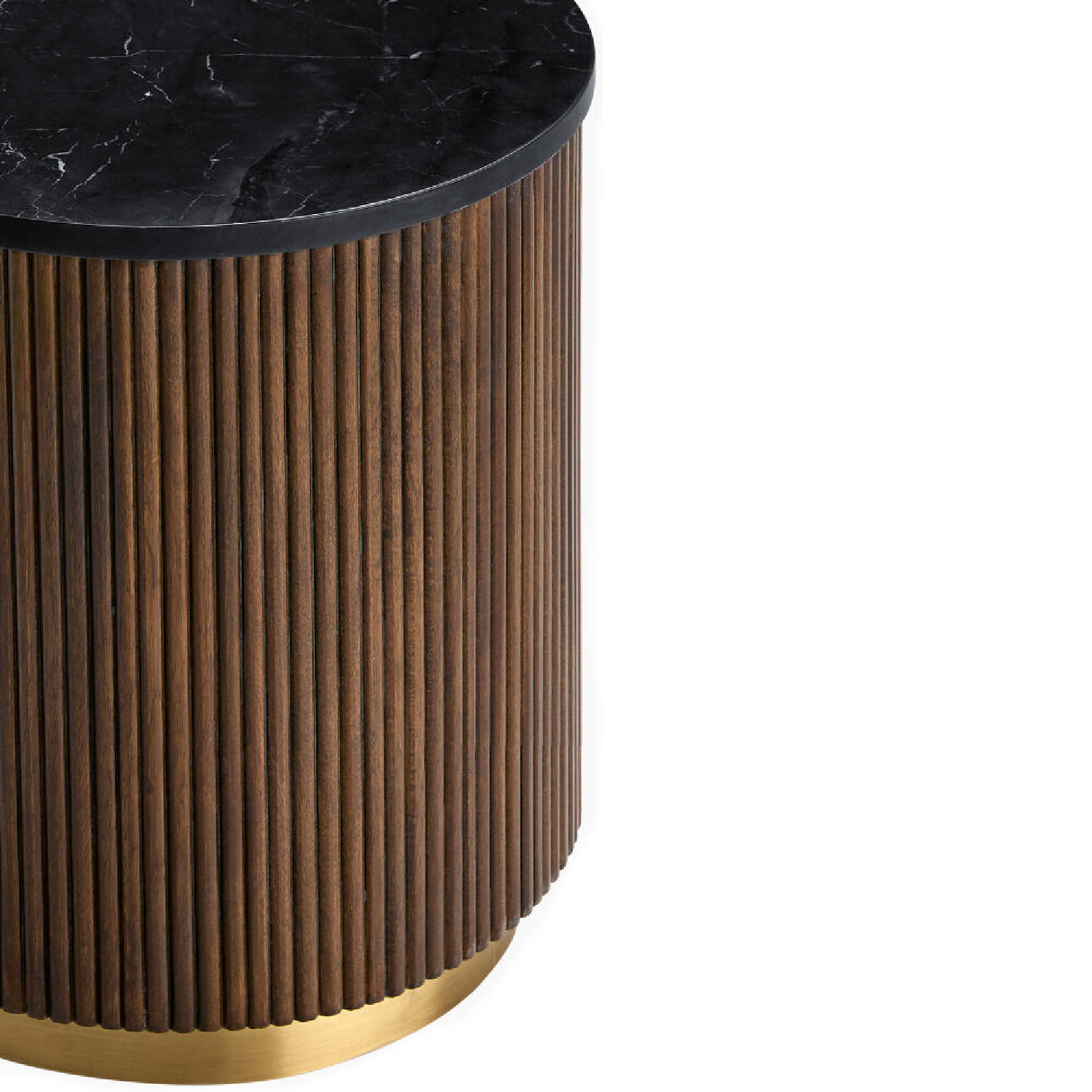   Modern European furniture - Reeded Wood Marble End Table - www.oroa.com | Oroa.com