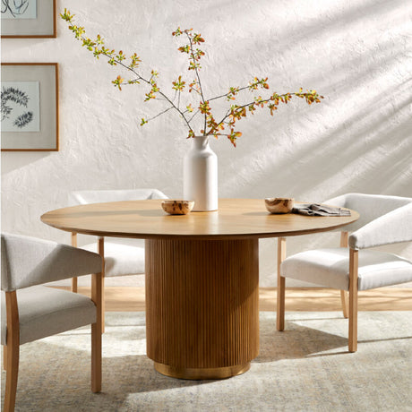   Modern European furniture - Reeded Wood Round Dining Table - www.oroa.com | Oroa.com