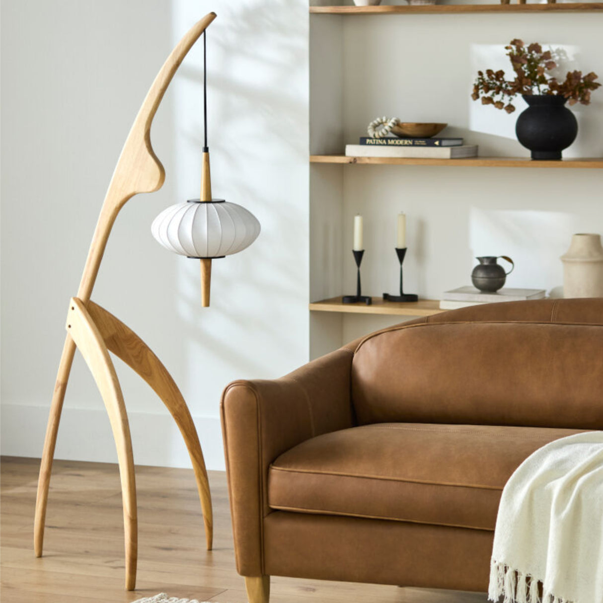   Modern European furniture - Rubberwood Tripod Accent Floor Lamp - www.oroa.com | Oroa.com