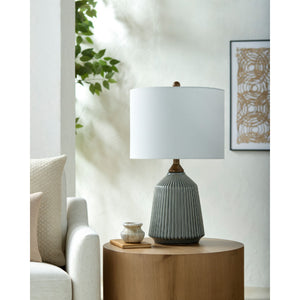   Modern European furniture - Reeded Glazed Ceramic Table Lamp - www.oroa.com | Oroa.com