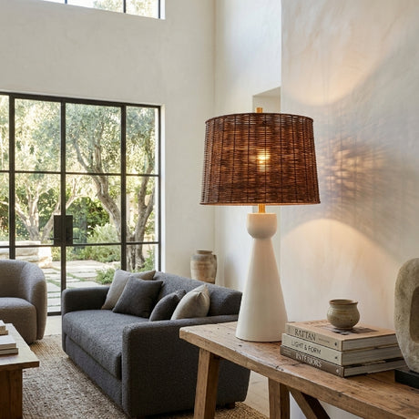   Modern European furniture - White Conical Base Table Lamp - www.oroa.com | Oroa.com