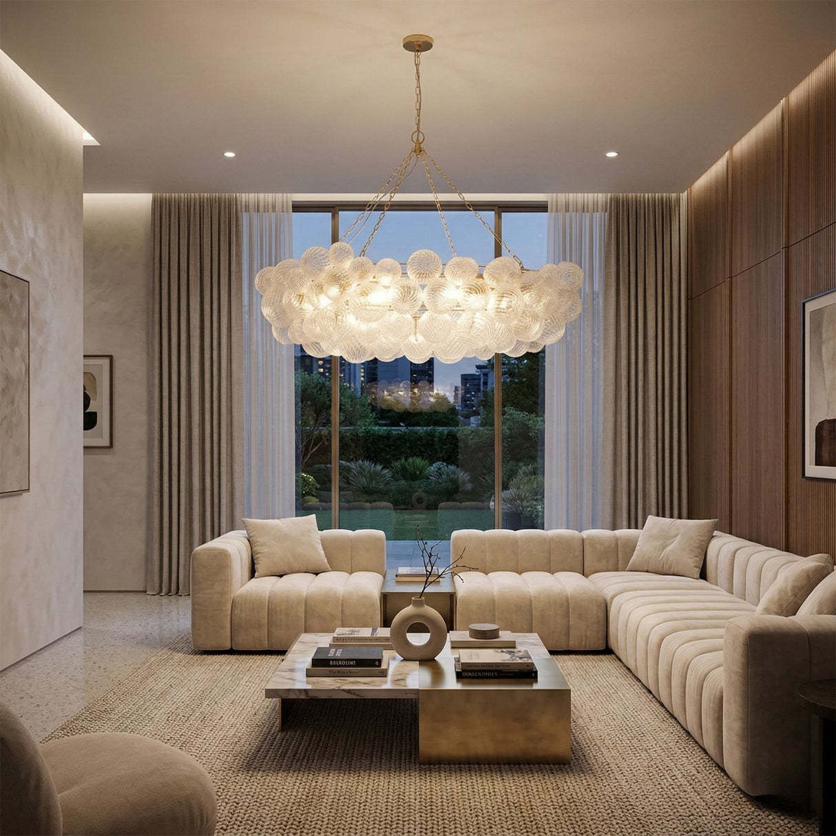   Modern European furniture - Etched Glass Orbs Chandelier - www.oroa.com | Oroa.com