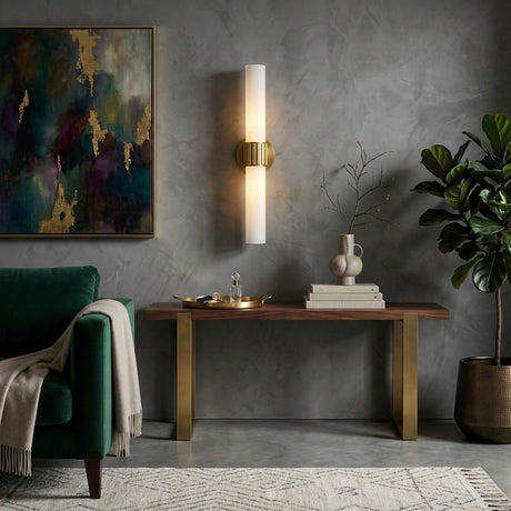   Modern European furniture - Cylindrical White Glass Wall Lamp L - www.oroa.com | Oroa.com