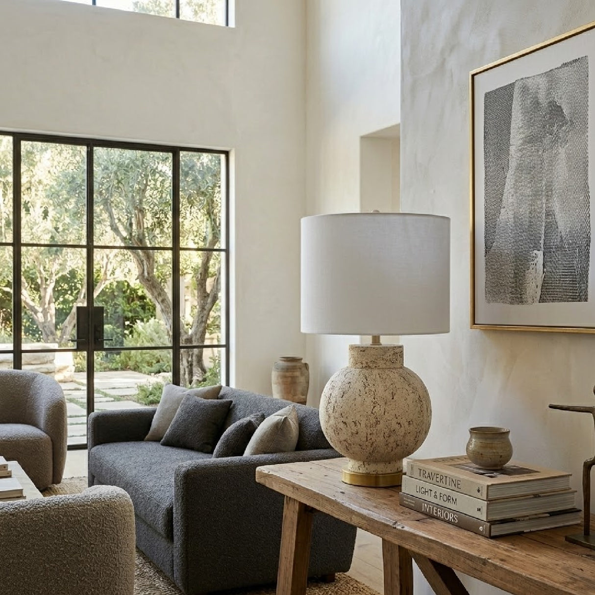   Modern European furniture - Cream Round Base Table Lamp - www.oroa.com | Oroa.com