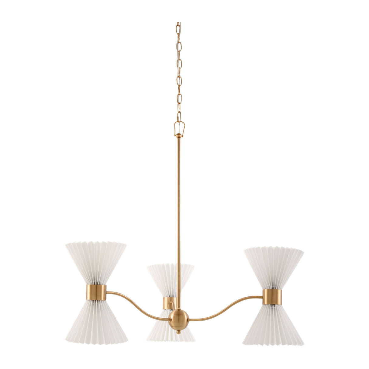   Modern European furniture - Pleated White Linen 6-Light Chandelier - www.oroa.com | Oroa.com