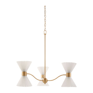   Modern European furniture - Pleated White Linen 6-Light Chandelier - www.oroa.com | Oroa.com