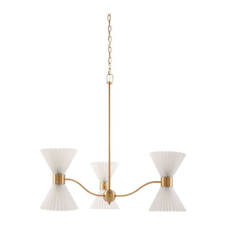   Modern European furniture - Pleated White Linen 6-Light Chandelier - www.oroa.com | Oroa.com