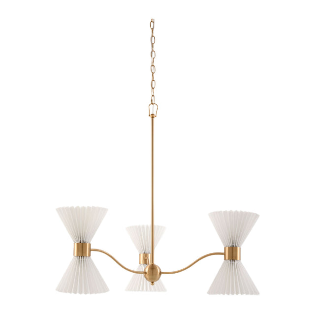 Modern European furniture - Pleated White Linen 6-Light Chandelier - www.oroa.com