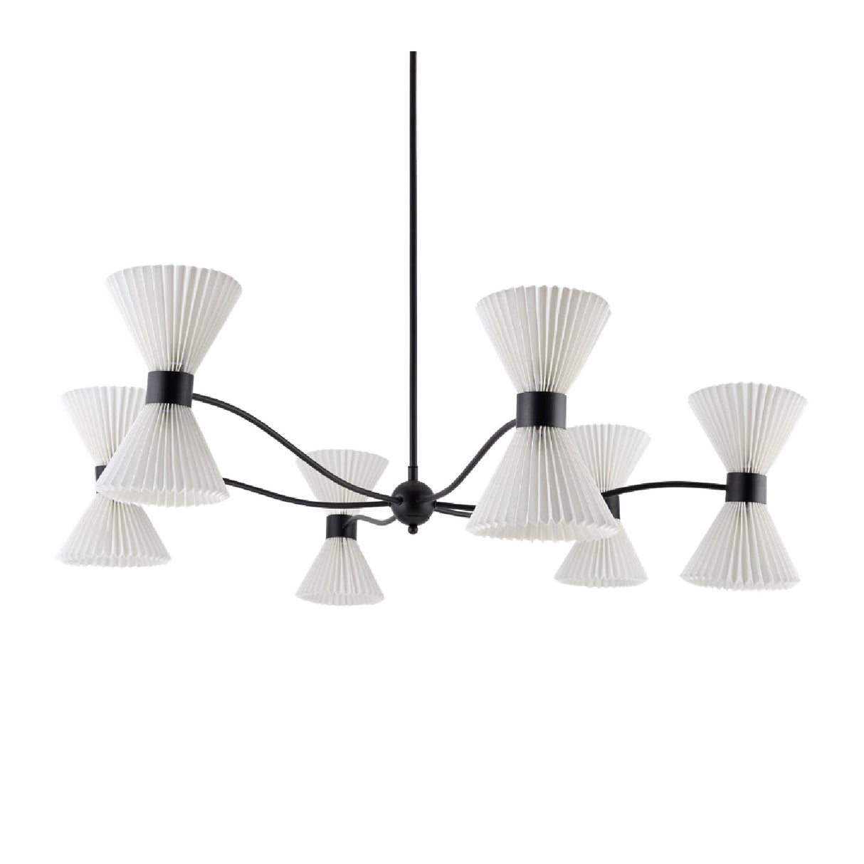   Modern European furniture - Pleated White Linen 10-Light Chandelier - www.oroa.com | Oroa.com