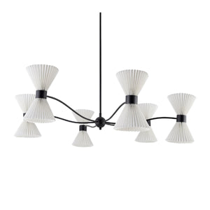   Modern European furniture - Pleated White Linen 10-Light Chandelier - www.oroa.com | Oroa.com