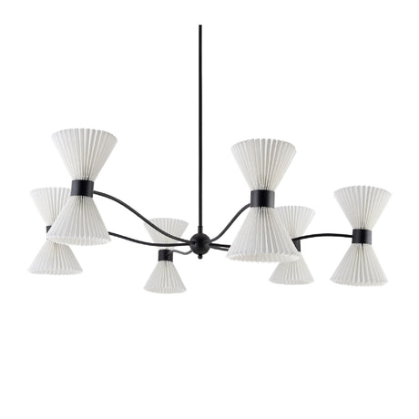   Modern European furniture - Pleated White Linen 10-Light Chandelier - www.oroa.com | Oroa.com
