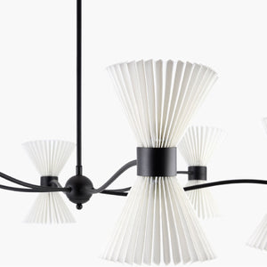   Modern European furniture - Pleated White Linen 10-Light Chandelier - www.oroa.com | Oroa.com