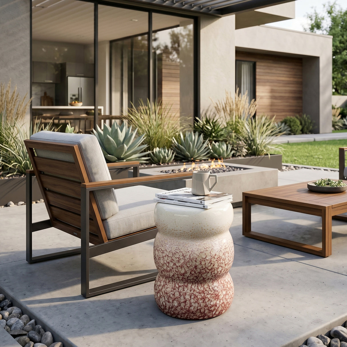   Modern European furniture - Layered Glazed Ceramic Garden Stool - www.oroa.com | Oroa.com