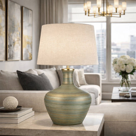   Modern European furniture - Antique Green Glass Table Lamp - www.oroa.com | Oroa.com