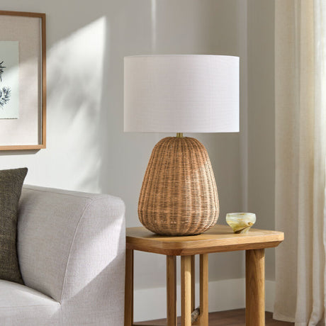  Modern European furniture - Hand-painted Rattan Linen Table Lamp - www.oroa.com | Oroa.com