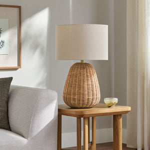   Modern European furniture - Hand-painted Rattan Linen Table Lamp - www.oroa.com | Oroa.com