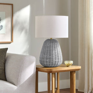   Modern European furniture - Hand-painted Rattan Linen Table Lamp - www.oroa.com | Oroa.com