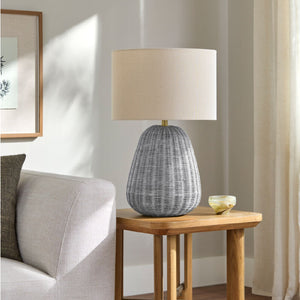   Modern European furniture - Hand-painted Rattan Linen Table Lamp - www.oroa.com | Oroa.com