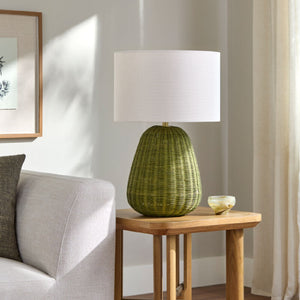   Modern European furniture - Hand-painted Rattan Linen Table Lamp - www.oroa.com | Oroa.com