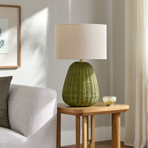   Modern European furniture - Hand-painted Rattan Linen Table Lamp - www.oroa.com | Oroa.com