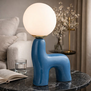   Modern European furniture - White Glass Sculptural Table Lamp - www.oroa.com | Oroa.com