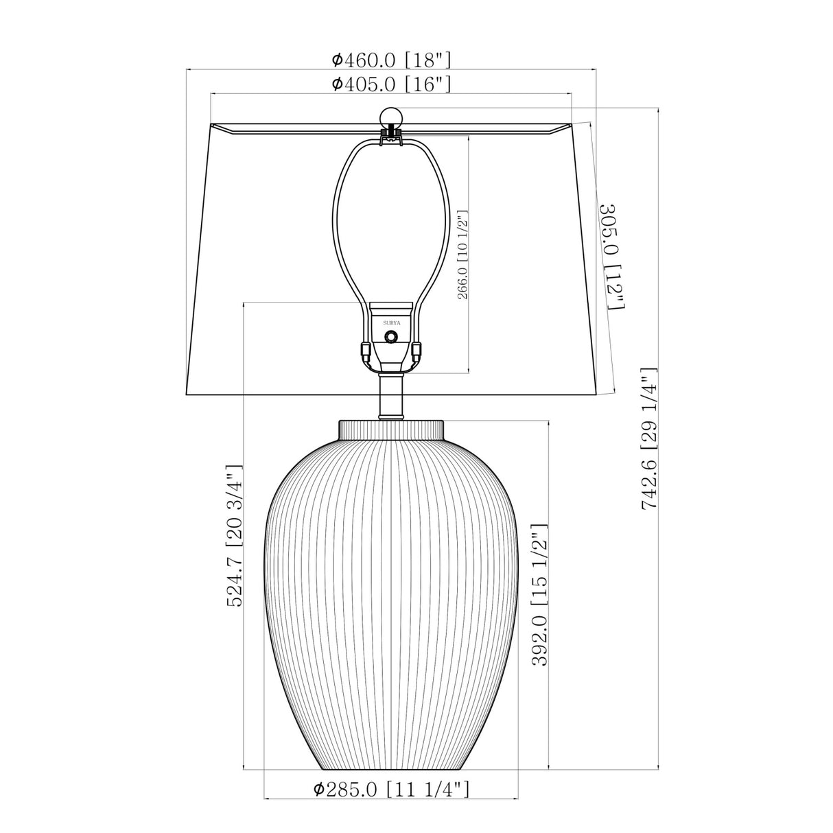   Modern European furniture - Striped Ceramic Accent Table Lamp - www.oroa.com | Oroa.com