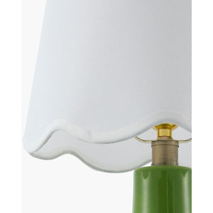   Modern European furniture - Scalloped White Linen Table Lamp - www.oroa.com | Oroa.com