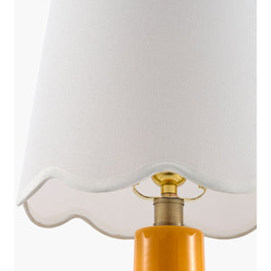   Modern European furniture - Scalloped White Linen Table Lamp - www.oroa.com | Oroa.com