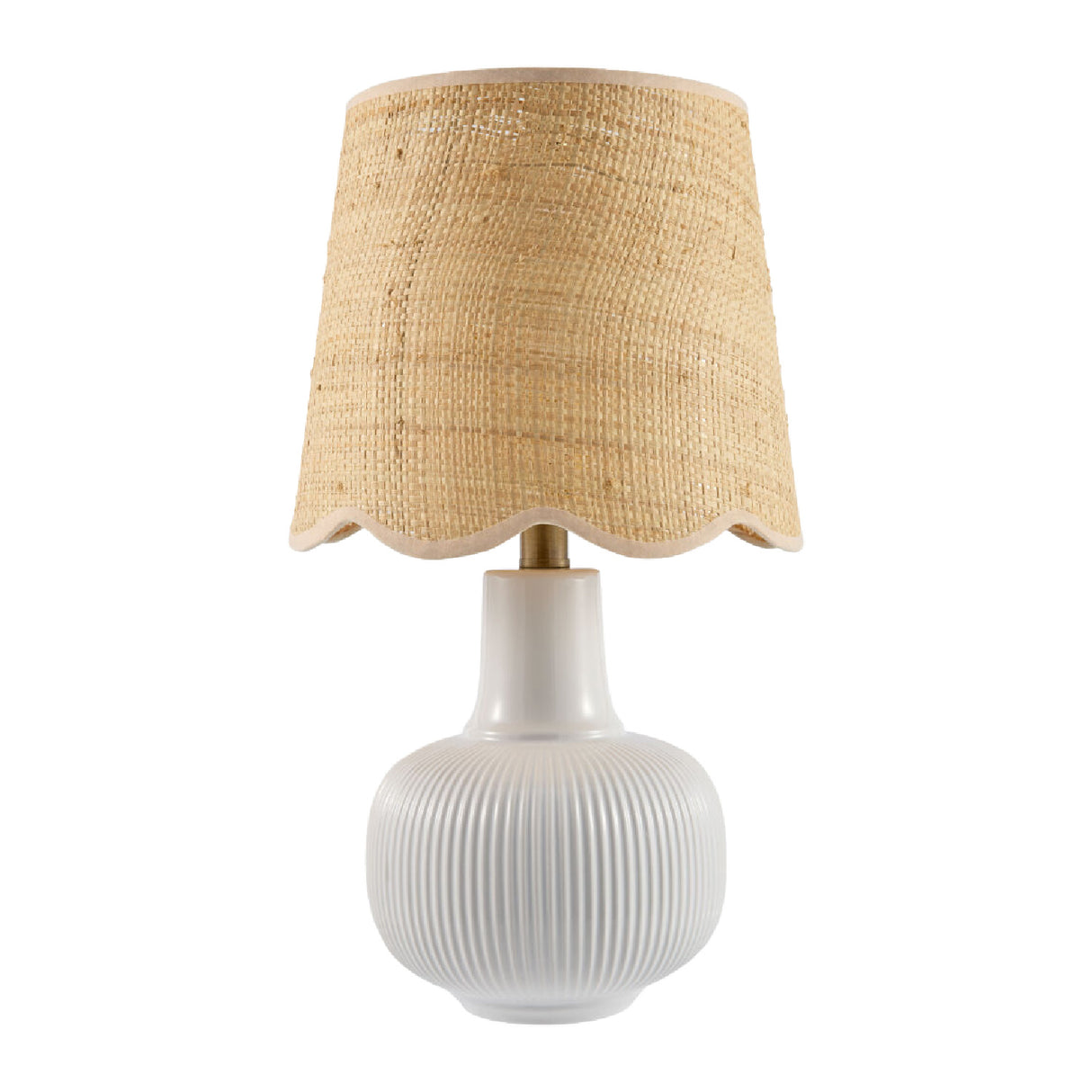   Modern European furniture - Scalloped Beige Jute Table Lamp - www.oroa.com | Oroa.com