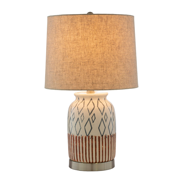 Modern European furniture - Geometric Patterned Ceramic Table Lamp - www.oroa.com