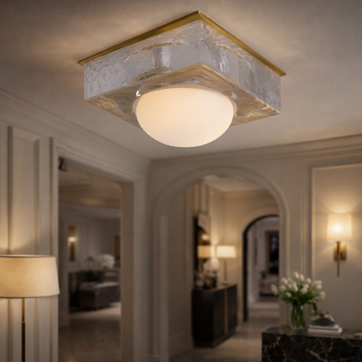   Modern European furniture - White Glass Wall Lamp - www.oroa.com | Oroa.com