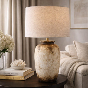   Modern European furniture - Rustic Cream Cement Table Lamp - www.oroa.com | Oroa.com