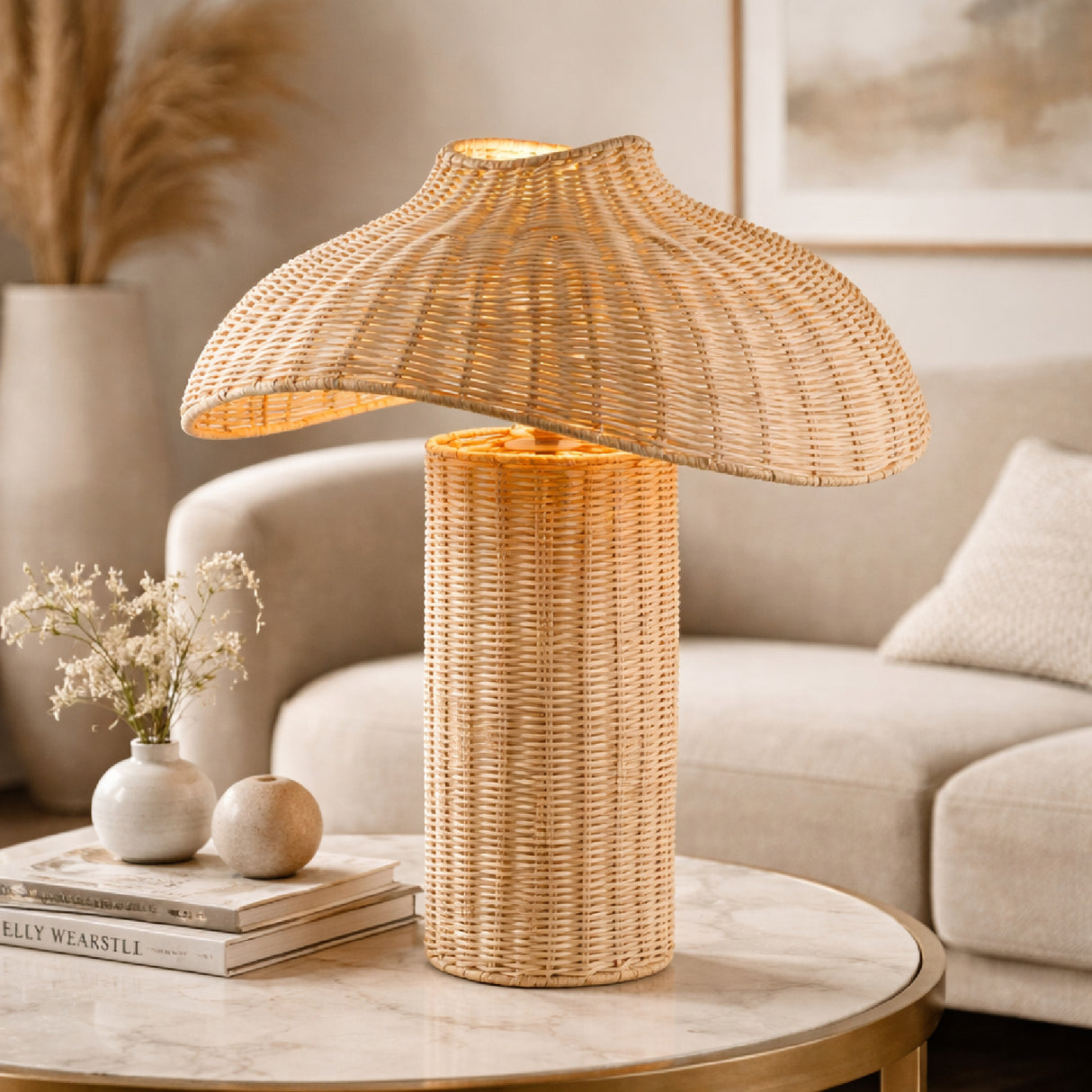   Modern European furniture - Natural Rattan Accent Table Lamp - www.oroa.com | Oroa.com