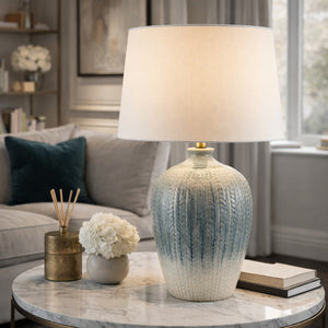   Modern European furniture - Gradient Blue Ceramic Table Lamp - www.oroa.com | Oroa.com
