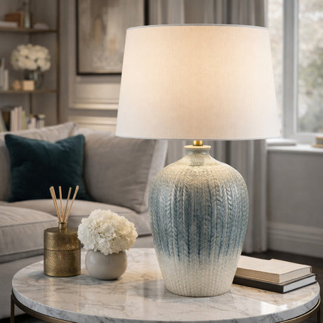   Modern European furniture - Gradient Blue Ceramic Table Lamp - www.oroa.com | Oroa.com