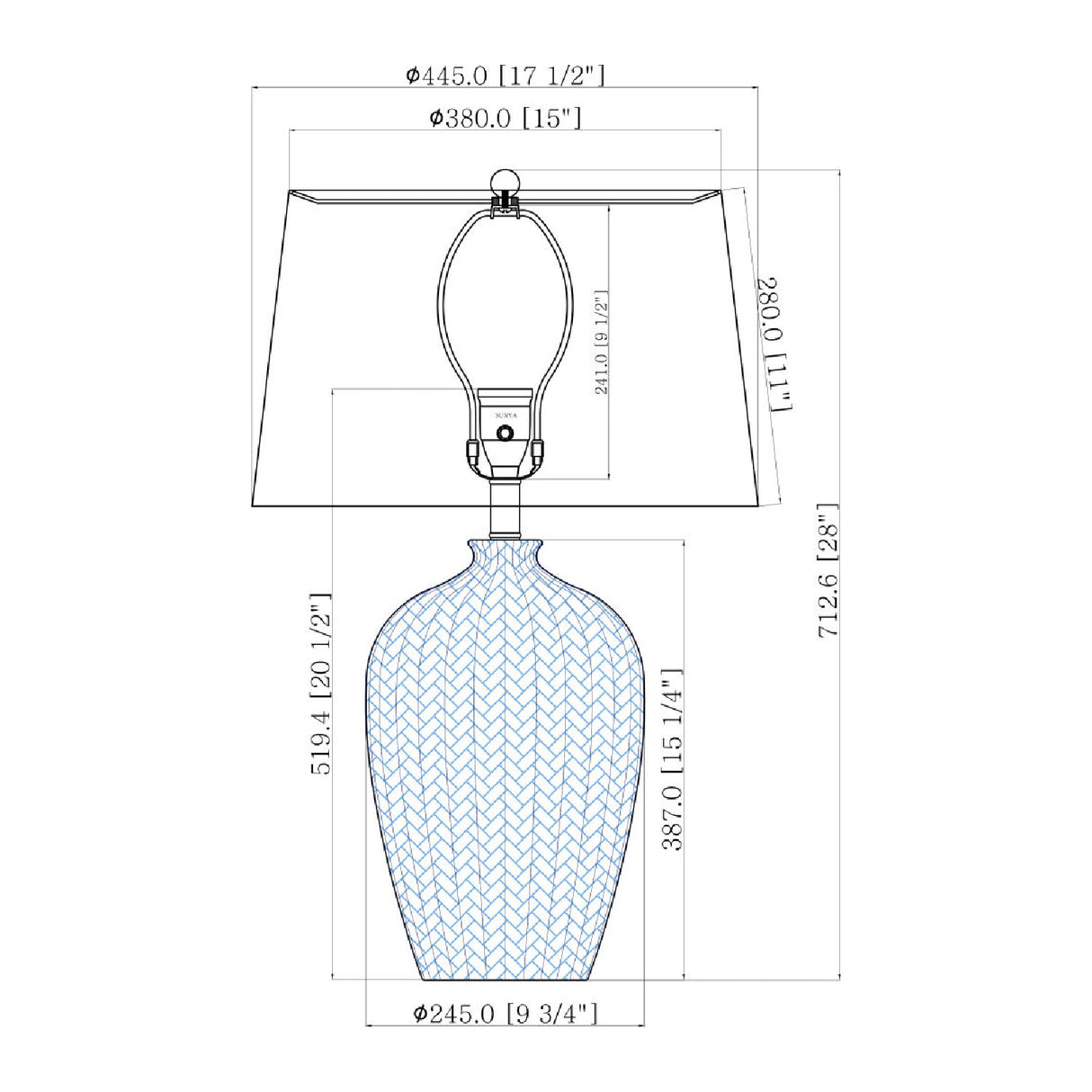   Modern European furniture - Gradient Blue Ceramic Table Lamp - www.oroa.com | Oroa.com