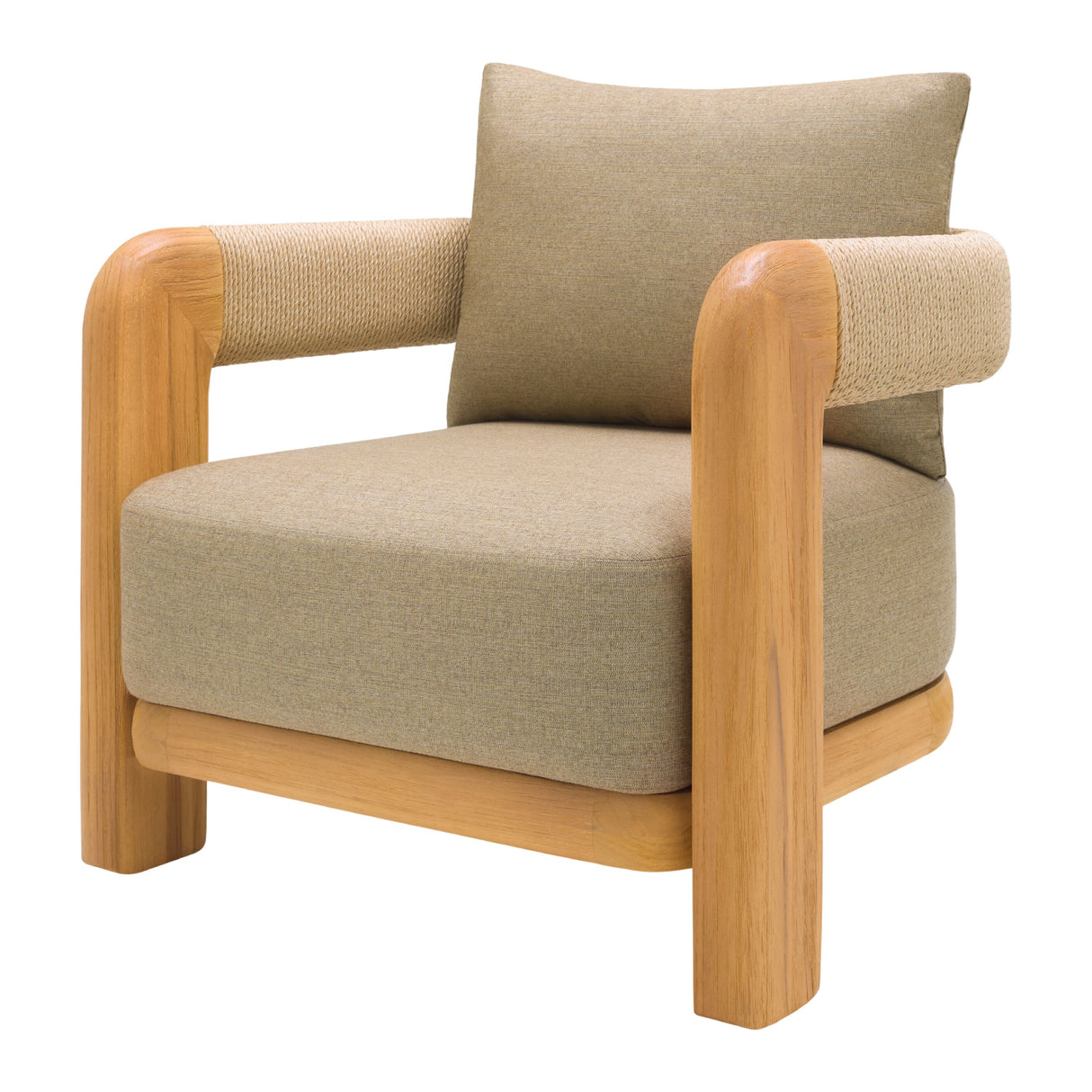   Modern European furniture - Cushioned Teak Outdoor Accent Chair - www.oroa.com | Oroa.com