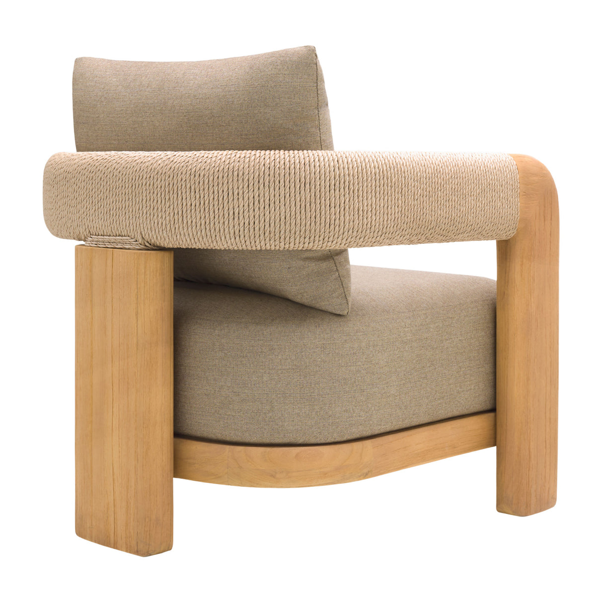   Modern European furniture - Cushioned Teak Outdoor Accent Chair - www.oroa.com | Oroa.com