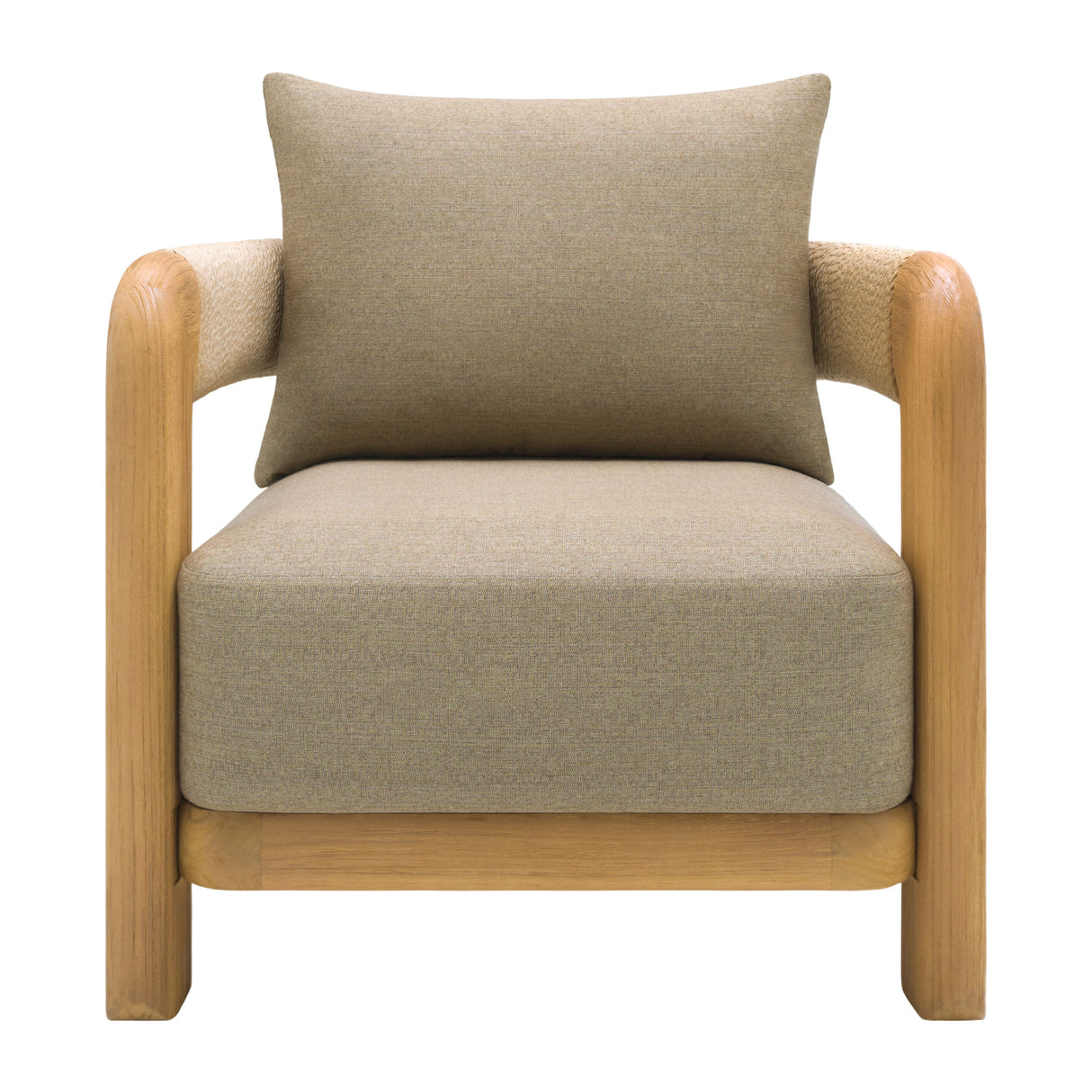   Modern European furniture - Cushioned Teak Outdoor Accent Chair - www.oroa.com | Oroa.com