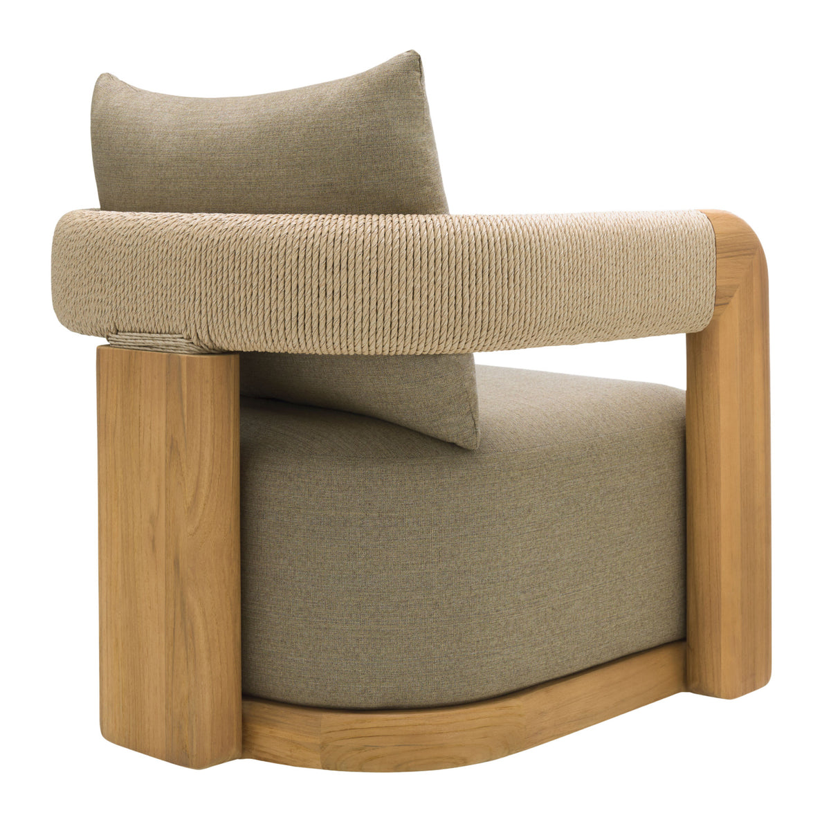   Modern European furniture - Cushioned Teak Outdoor Swivel Chair - www.oroa.com | Oroa.com
