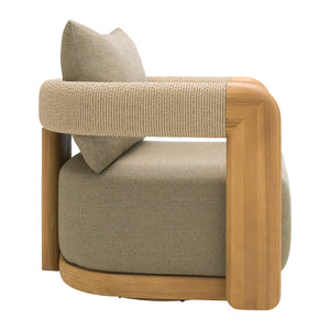   Modern European furniture - Cushioned Teak Outdoor Swivel Chair - www.oroa.com | Oroa.com