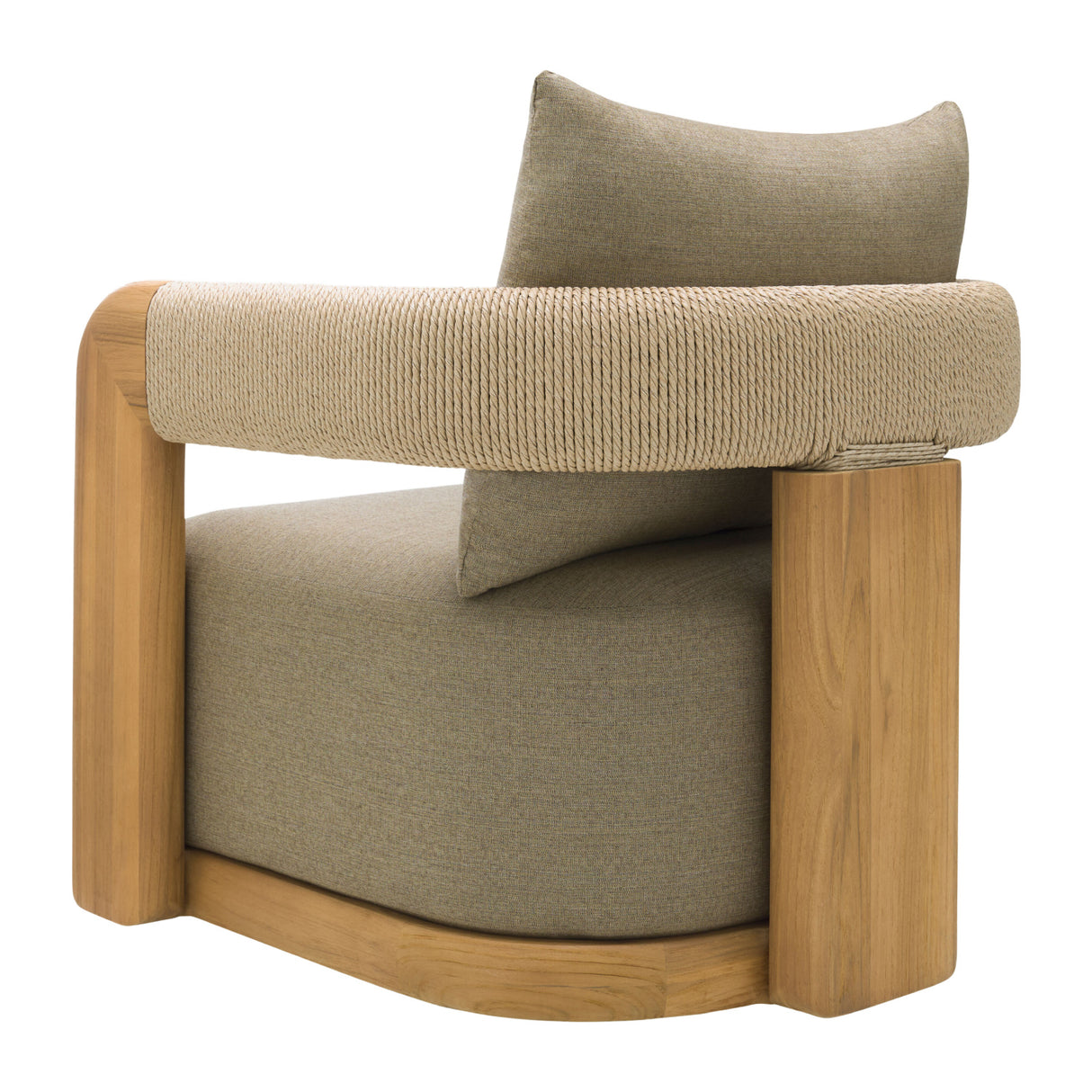   Modern European furniture - Cushioned Teak Outdoor Swivel Chair - www.oroa.com | Oroa.com