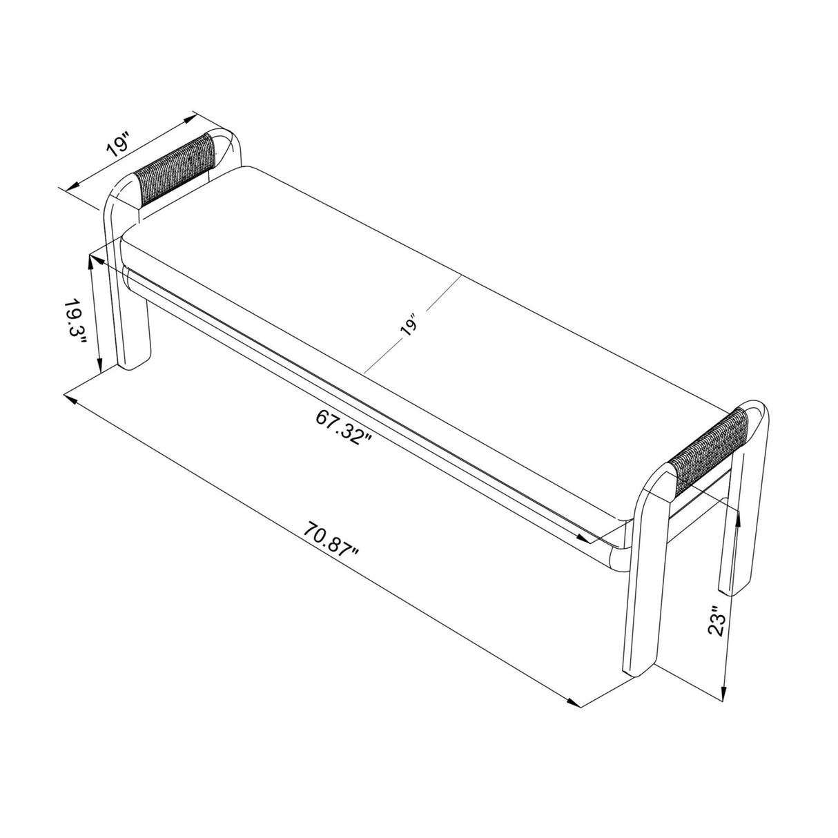   Modern European furniture - Cushioned Teak Outdoor Backless Bench - www.oroa.com | Oroa.com
